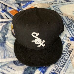 Retro Black Sox Baseball Cap with White Logo
